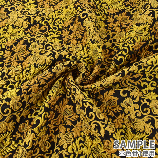 ジャガード生地 ミクスドダマスク (636205) 1.イエロー 99Zz99_