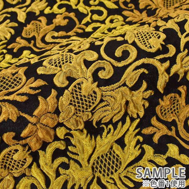 ジャガード生地 ミクスドダマスク (636205) 1.イエロー 99Zz99_