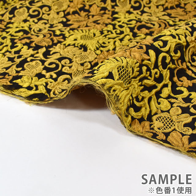 ジャガード生地 ミクスドダマスク (636205) 1.イエロー 99Zz99_