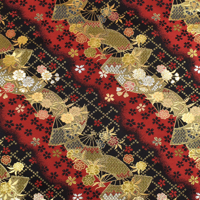 金襴生地 洛レイ 舞扇(2-6408) 赤 09Bh18_