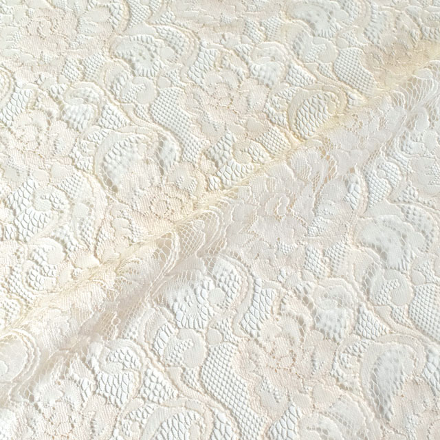 生地 広幅コットンラッセルレース(68104M) 2.エクリュ 10Ac04_