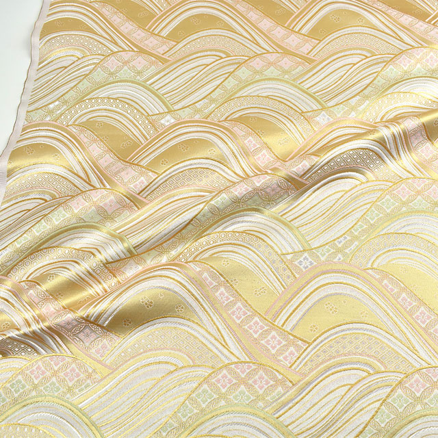 金襴生地 洛レイ四丁 流線(6944) 白 09Bh18_