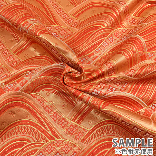 金襴生地 洛レイ四丁 流線(6944) 白 09Bh18_