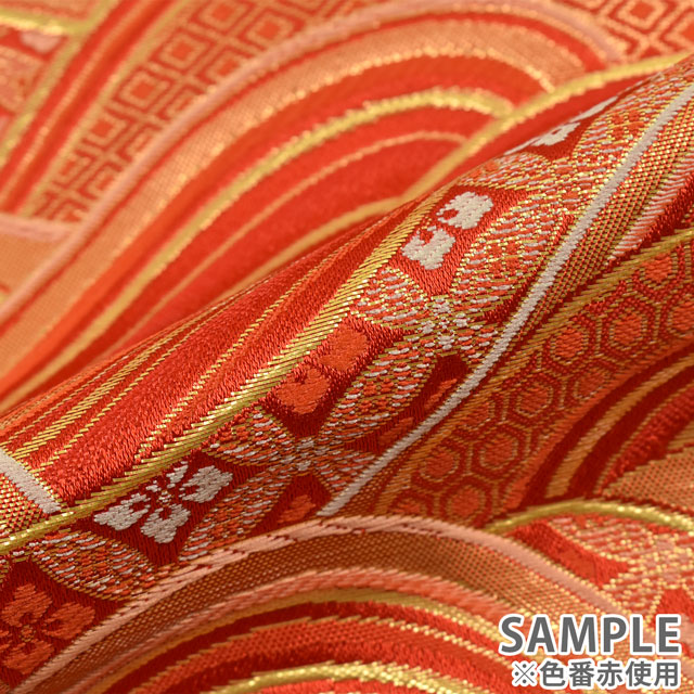 金襴生地 洛レイ四丁 流線(6944) 白 09Bh18_