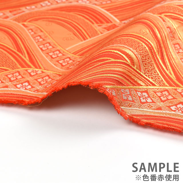 金襴生地 洛レイ四丁 流線(6944) 白 09Bh18_