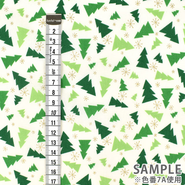 生地 クリスマスプリント ツリー/シーチング(7063) 7B.レッド 99Zz99_