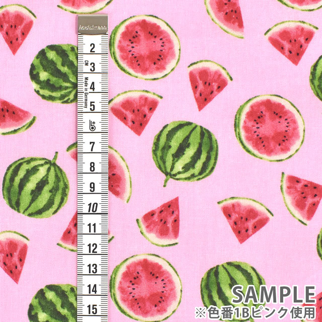 生地 シーチングプリント スイカ(7072) 1B.ピンク 99Zz99_