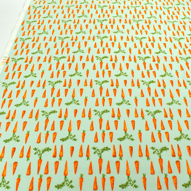 生地 シーチングプリント ニンジン(7073) 2C.グリーン 99Zz99_