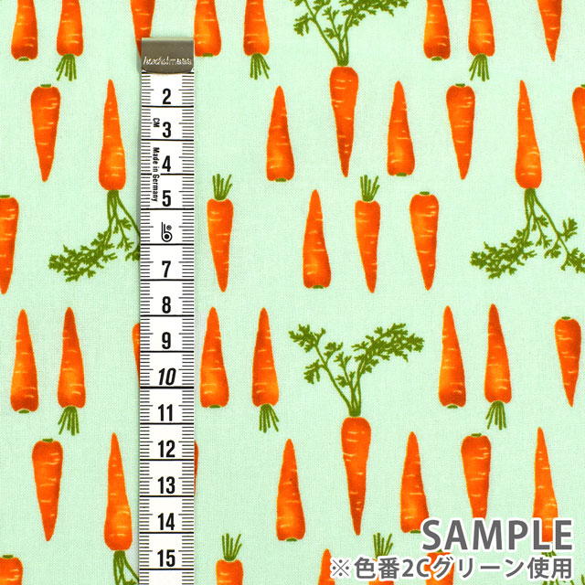 生地 シーチングプリント ニンジン(7073) 2C.グリーン 99Zz99_