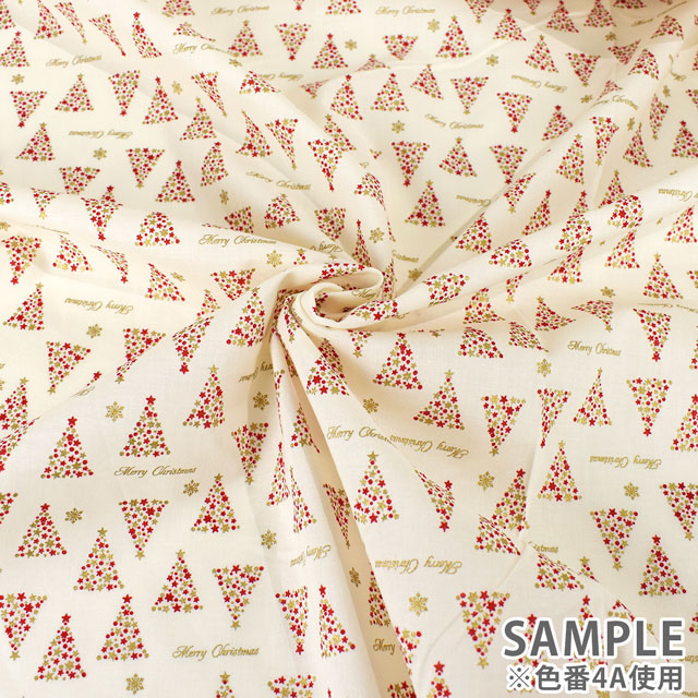 生地 クリスマスプリント ツリー シルエット/スケア(7100) 4C.グリーン 99Zz99_