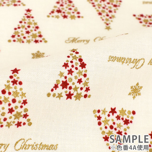 生地 クリスマスプリント ツリー シルエット/スケア(7100) 4C.グリーン 99Zz99_