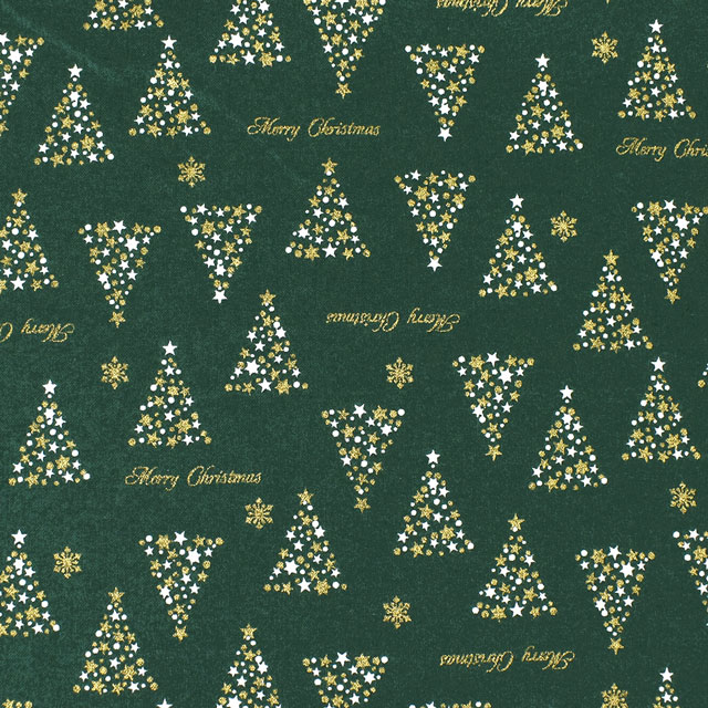 生地 クリスマスプリント ツリー シルエット/スケア(7100) 4C.グリーン 99Zz99_