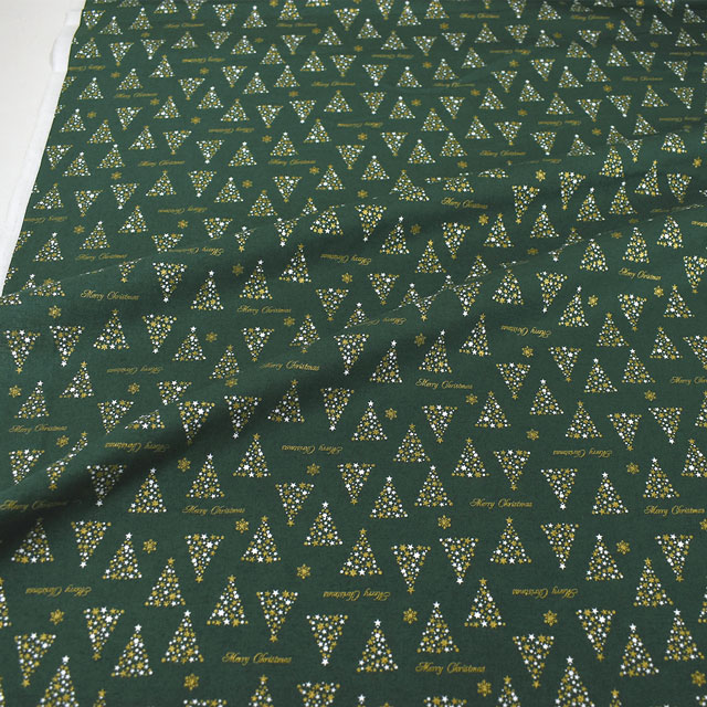 生地 クリスマスプリント ツリー シルエット/スケア(7100) 4C.グリーン 99Zz99_