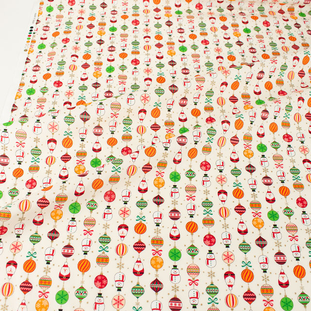 生地 クリスマスプリント オーナメント/スケア(7100) 6A.ホワイト 99Zz99_