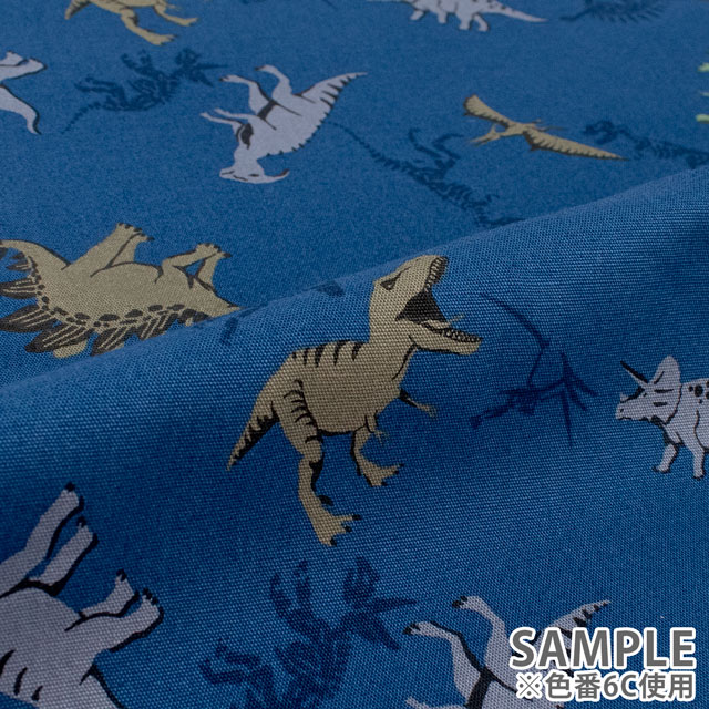 生地 入園入学プリント 恐竜柄/ポプリン(7119) 6A.生成 09Ae14_