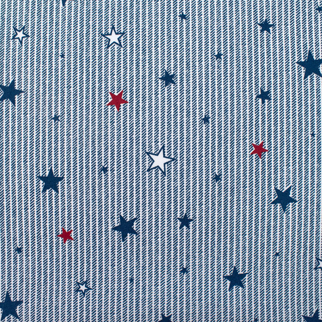 生地 入園入学プリント ヒッコリースター柄/ポプリン(7119) 7C.ネイビー 09Ae13_