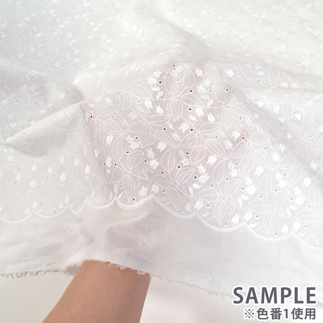 生地 綿レース スズラン(742112) 2.オフ白 10Ac04_