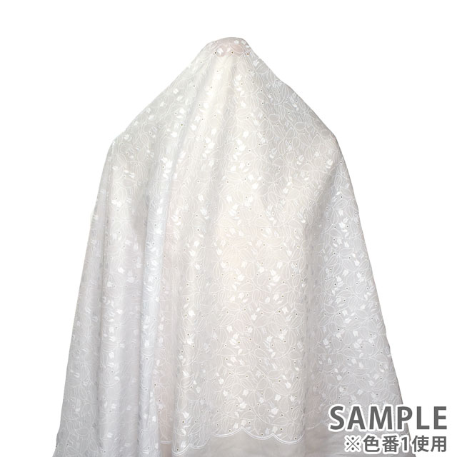 生地 綿レース スズラン(742112) 2.オフ白 10Ac04_