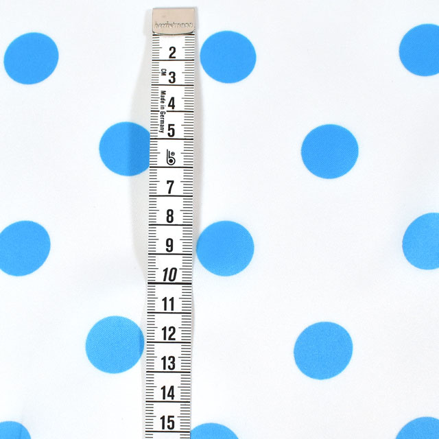 サテン生地 テトロンスエード(743) 水玉小 8.赤/黒 10Ae08_