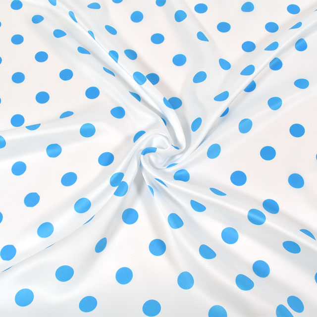 サテン生地 テトロンスエード(743) 水玉小 8.赤/黒 10Ae08_