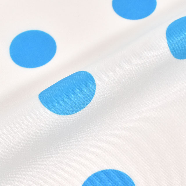 サテン生地 テトロンスエード(743) 水玉小 8.赤/黒 10Ae08_