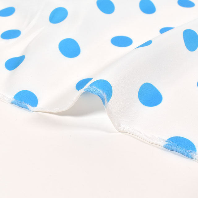 サテン生地 テトロンスエード(743) 水玉小 8.赤/黒 10Ae08_