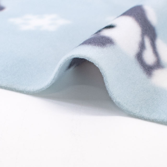 生地 フリースプリント ミニチュアシュナウザー 約140cm幅×150cmカット(75600-1) 1.ライトブルー 14yy88_