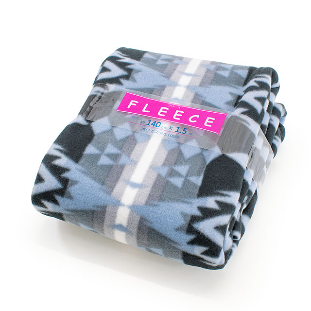 生地 フリースプリント 民族柄 約140cm幅×150cmカット(75600-1) 7.グレー 14yy88_