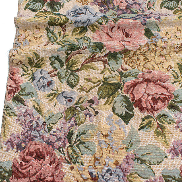 生地 ゴブランジャガード 大花柄 約140cm幅×150cmカット(75601-1) 色番5 14yy88_