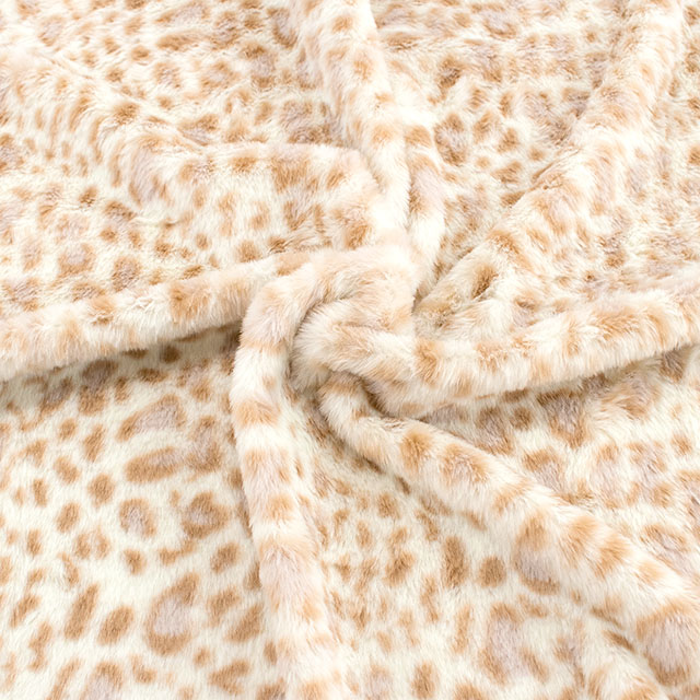 生地 アニマルボア ひょう 約140cm幅×100cmカット(75605-1) A.ベージュ 14yy88_