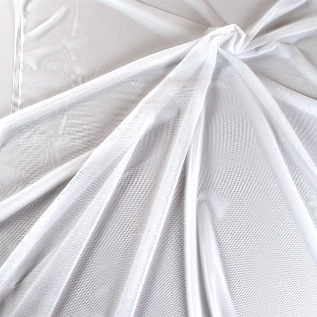 生地 ストレッチチュール厚手(780) 1.白 10Bk15_