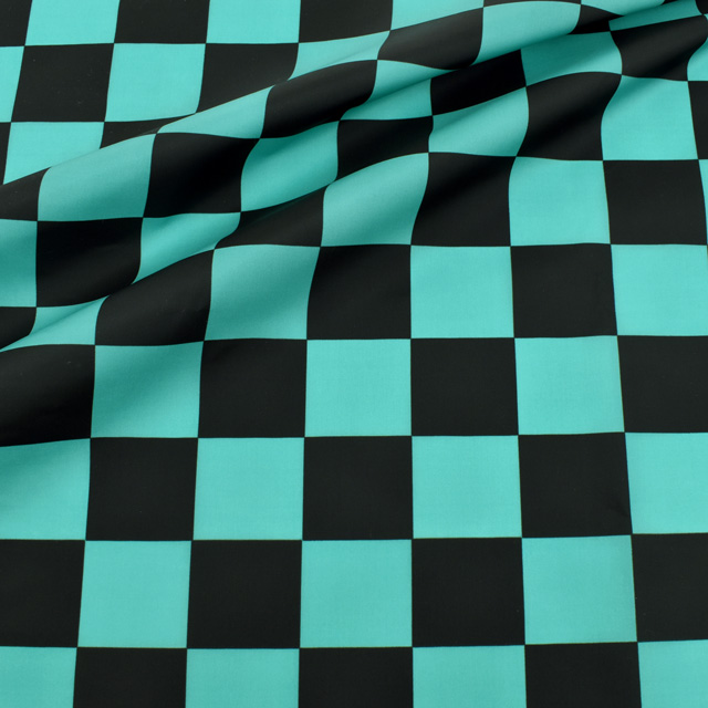 生地  和風ナイロンタフタプリント 市松模様 （80003） 99Zz99_