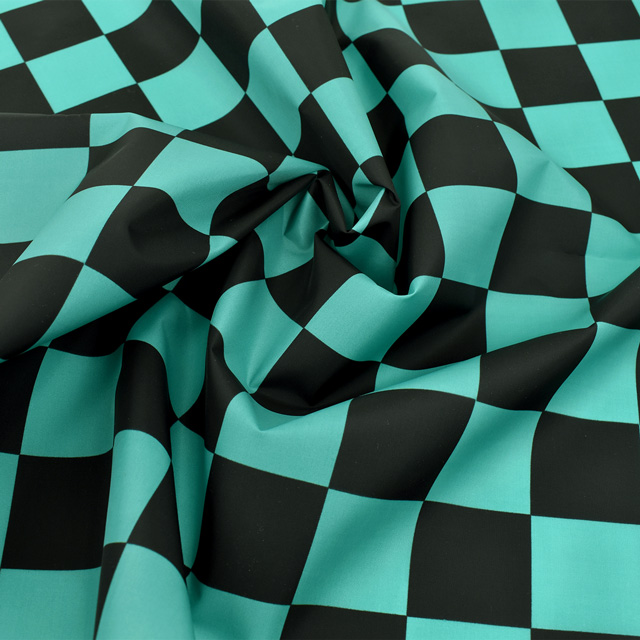 生地 和風ナイロンタフタプリント 市松模様 (80003) 99Zz99_