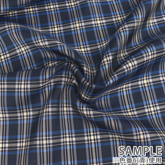 裏地 ミラクルチェック(8010) 6.ブルー×グレー 09Cx49_