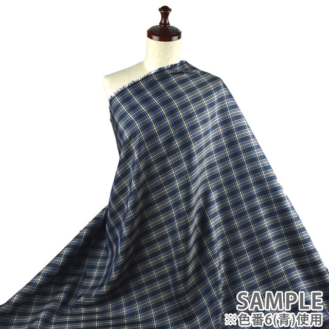 裏地 ミラクルチェック(8010) 6.ブルー×グレー 09Cx49_