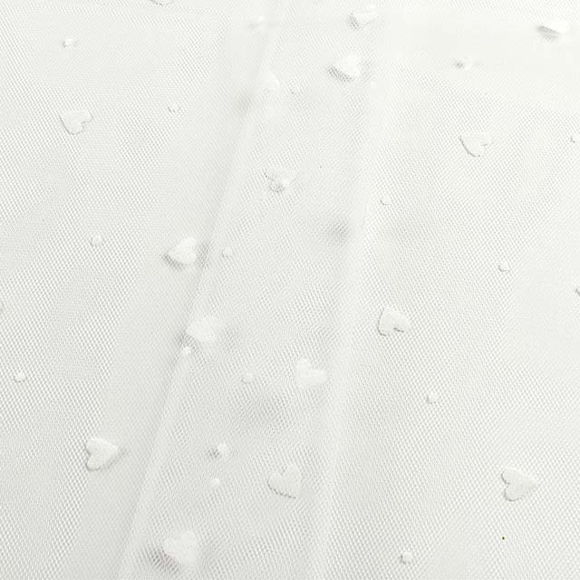 生地 チュールフロッキーハート(803) 1.白 10Aa01_