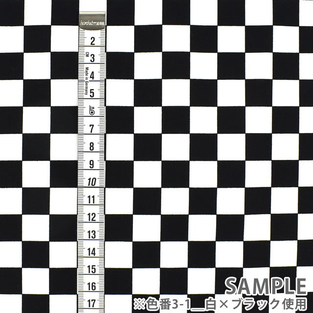 生地 ブロードフラッグチェック(88199Z) 3-1.白×ブラック 09Bk22_