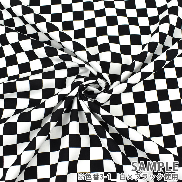 生地 ブロードフラッグチェック(88199Z) 3-1.白×ブラック 09Bk22_