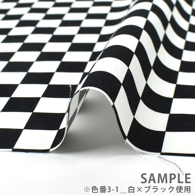 生地 ブロードフラッグチェック(88199Z) 3-1.白×ブラック 09Bk22_