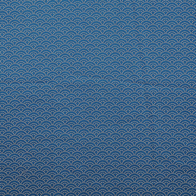 生地 和柄シーチング 青海波(88222) 3-11.青 09Ag17_