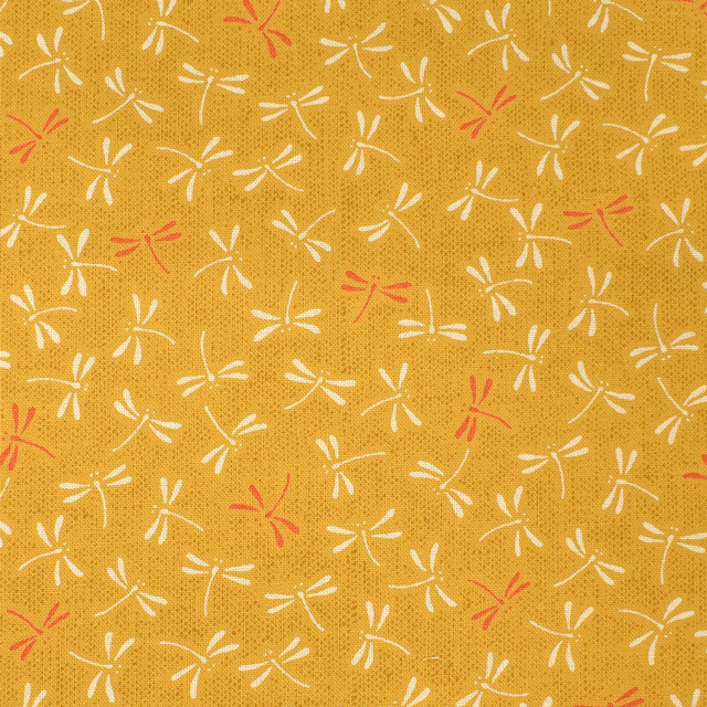 生地 和柄シーチング とんぼ(88222) 7-1.からし 09Ag17_