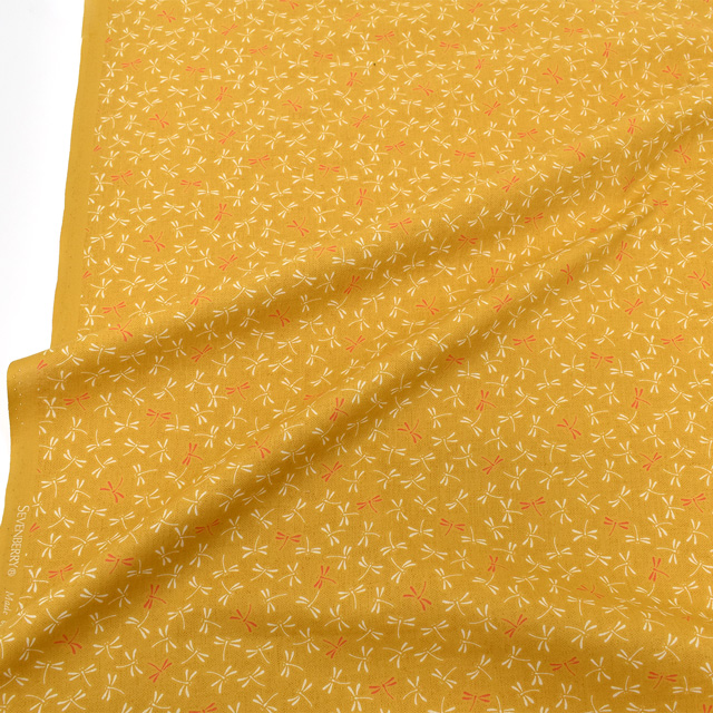 生地 和柄シーチング とんぼ(88222) 7-1.からし 09Ag17_