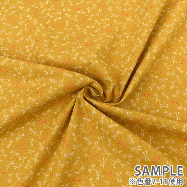 生地 和柄シーチング とんぼ(88222) 7-1.からし 09Ag17_
