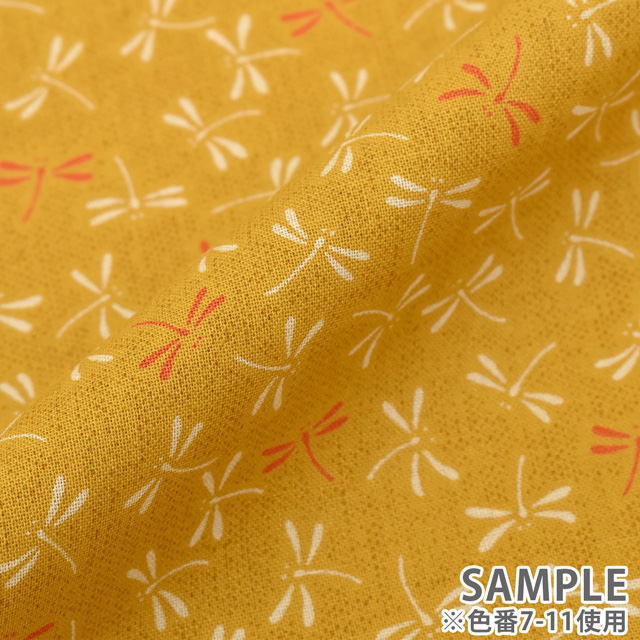 生地 和柄シーチング とんぼ(88222) 7-1.からし 09Ag17_