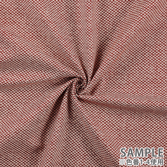 生地 和調プリント鹿の子/シーチング(88225) 1-2.茶 09Ag17_