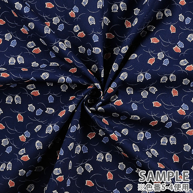 生地 和調プリント ふくろう/シーチング(88227) 5-2.赤 09Ag17_