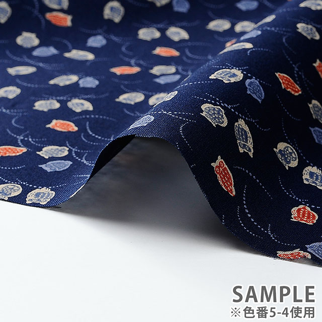 生地 和調プリント ふくろう/シーチング(88227) 5-2.赤 09Ag17_