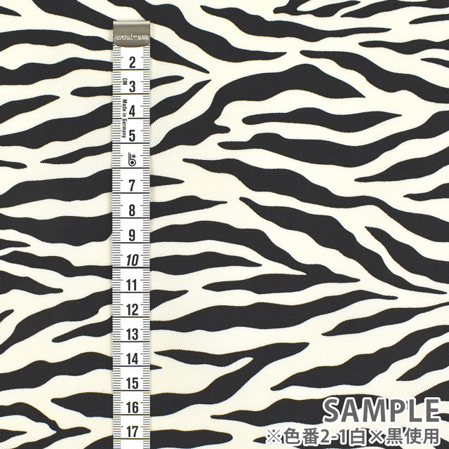 生地 ツイルプリント ゼブラ柄(88306Z) 2-1.白×黒 09Bk23_