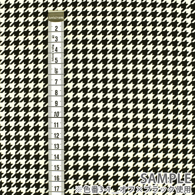 生地 ツイルプリント 千鳥格子柄(88320) 3-1.オフホワイト×ブラック 09Bk22_