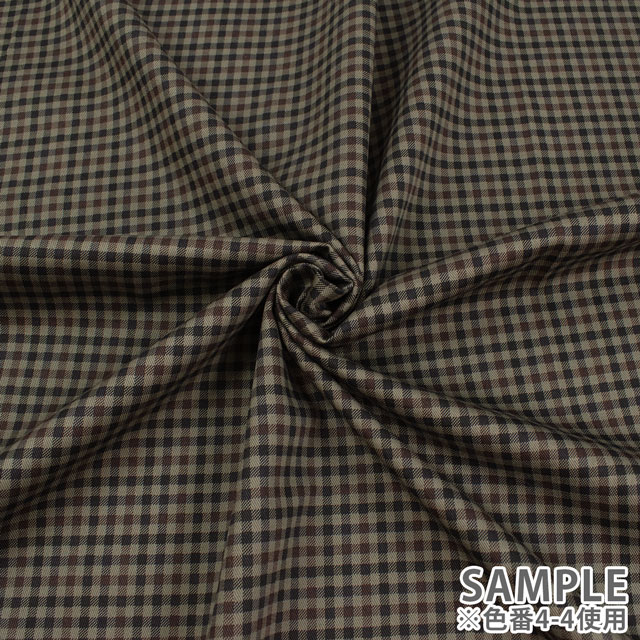生地 ツイルプリント ギンガムチェック柄(88320) 4-7.アイボリー×ブルー 09Bk22_